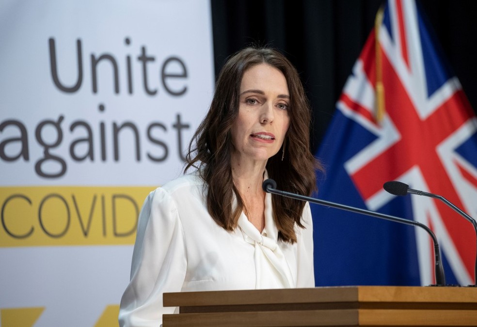 Prime Minister Jacinda Ardern speaks at a press conference in New Zealand on Monday (20) - Photo: Mark Mitchell / Pool / AFP